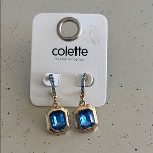 NEW Colete Hayman Blue and Gold Gemstone Earrings